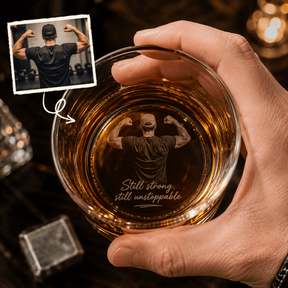Personalized Whiskey Glass with Photo – Custom Engraved Gift for Men - Sipengrave