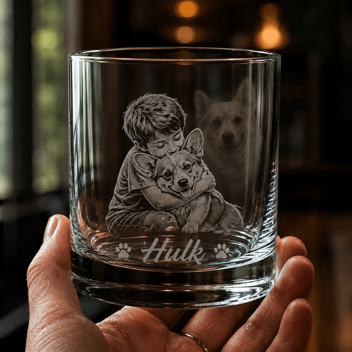 Personalized Whiskey Glass with Photo – Custom Engraved Gift for Men - Sipengrave