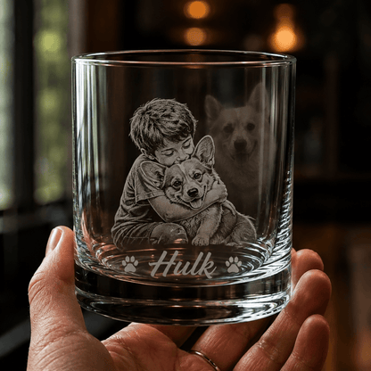 Personalized Whiskey Glass with Photo – Custom Engraved Gift for Men - Sipengrave