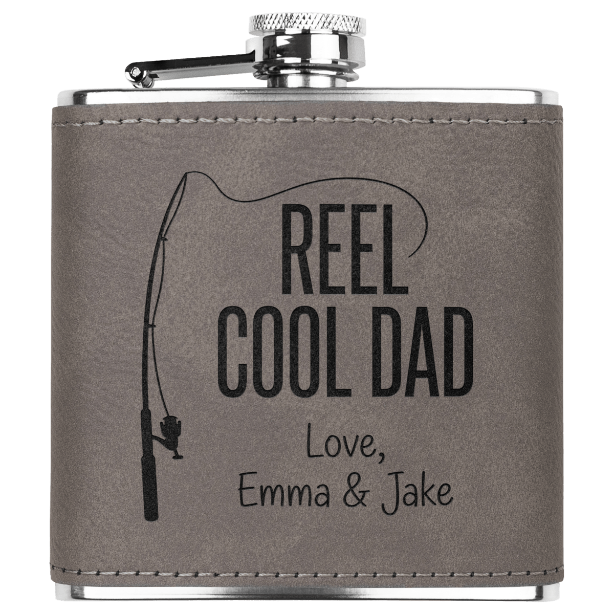 Reel Cool Dad - Engraved Stainless Steel Flask | Father's Day Gift - Sipengrave