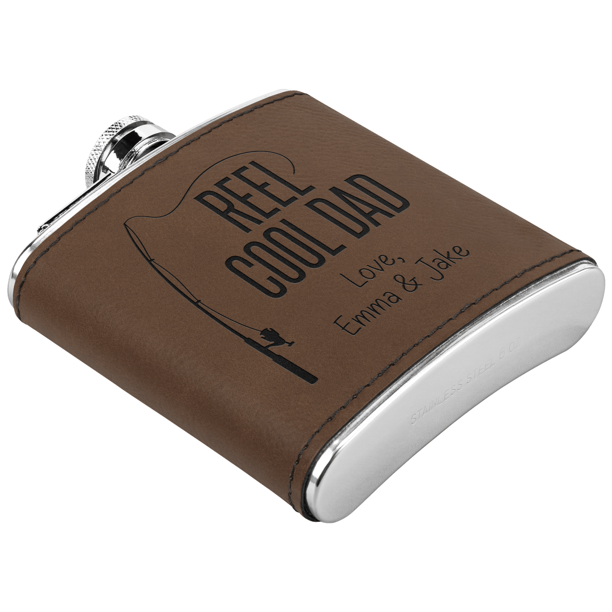 Reel Cool Dad - Engraved Stainless Steel Flask | Father's Day Gift - Sipengrave