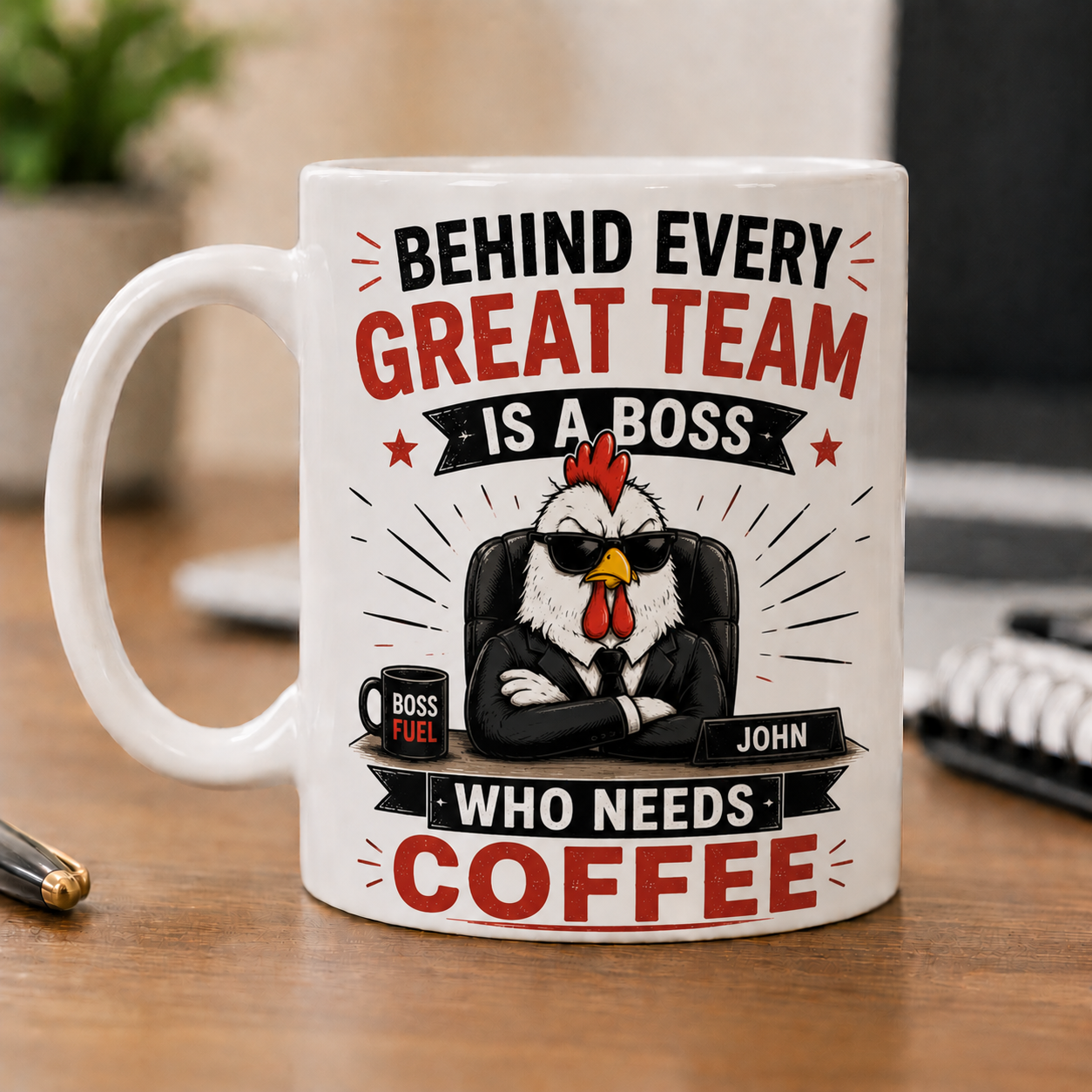 Funny boss coffee mug by Sipengrave