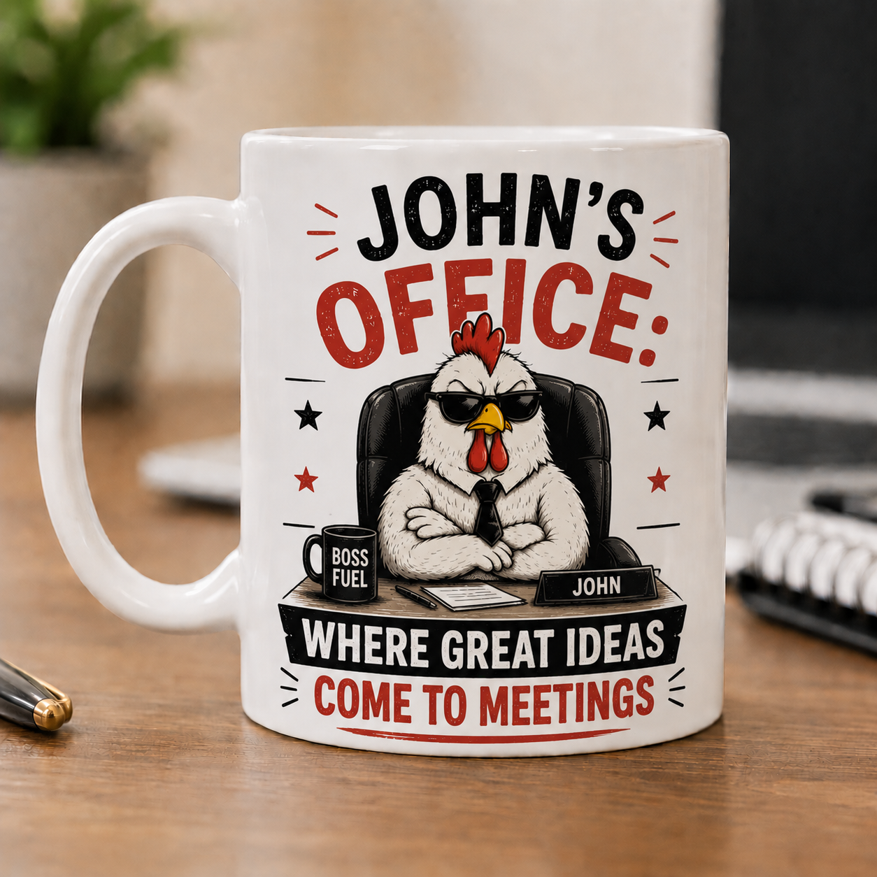 Funny office boss mug by Sipengrave