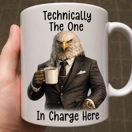 Funny Boss Mug - "Technically The One In Charge Here" - Fun Gift For Boss, Manager & Office - Personalized