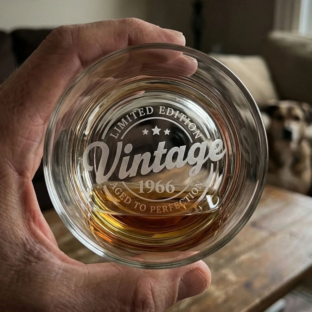 Vintage 1966 Aged to Perfection - 60th Birthday Whiskey Glass - Sipengrave