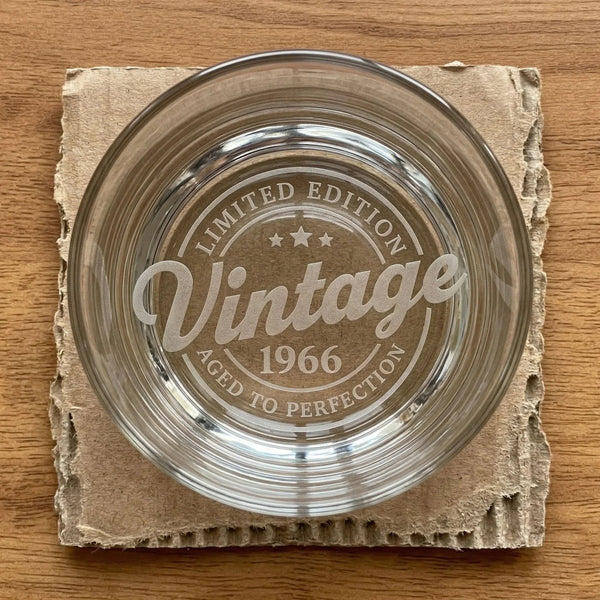 Vintage 1966 Aged to Perfection - 60th Birthday Whiskey Glass - Sipengrave