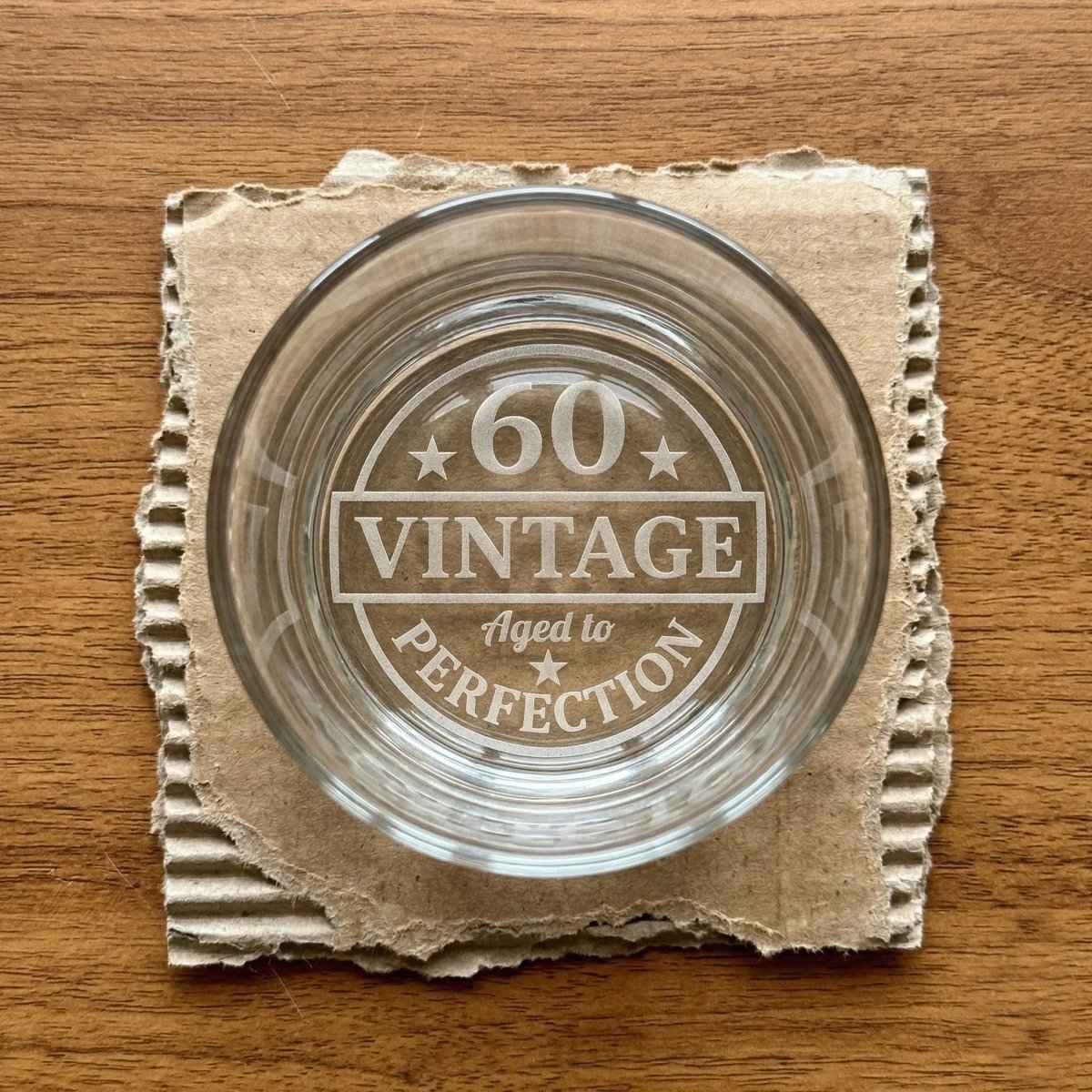 Vintage 1966 Bottom Engraved 60th Birthday Whiskey Glass for Him - Sipengrave