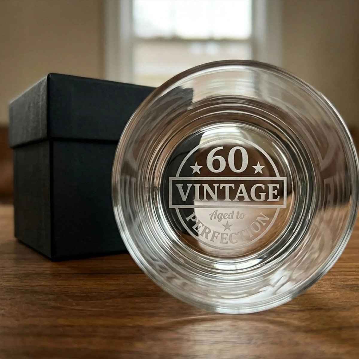 Vintage 1966 Bottom Engraved 60th Birthday Whiskey Glass for Him - Sipengrave