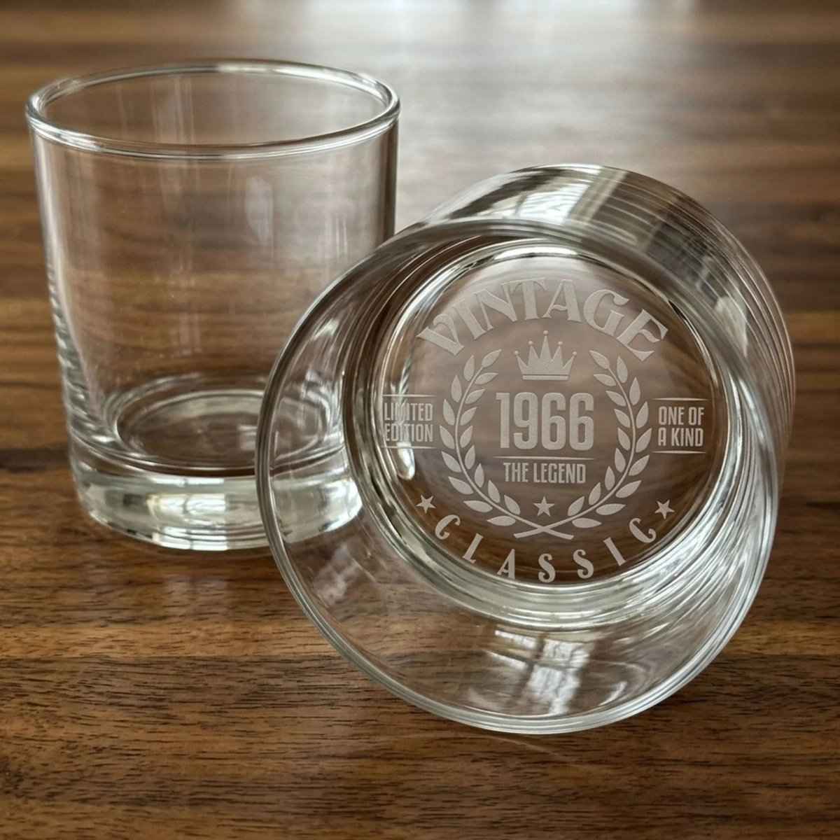 Vintage 1966 Engraved Whiskey Glass - 60th Birthday Whiskey Gift for Men - Sipengrave