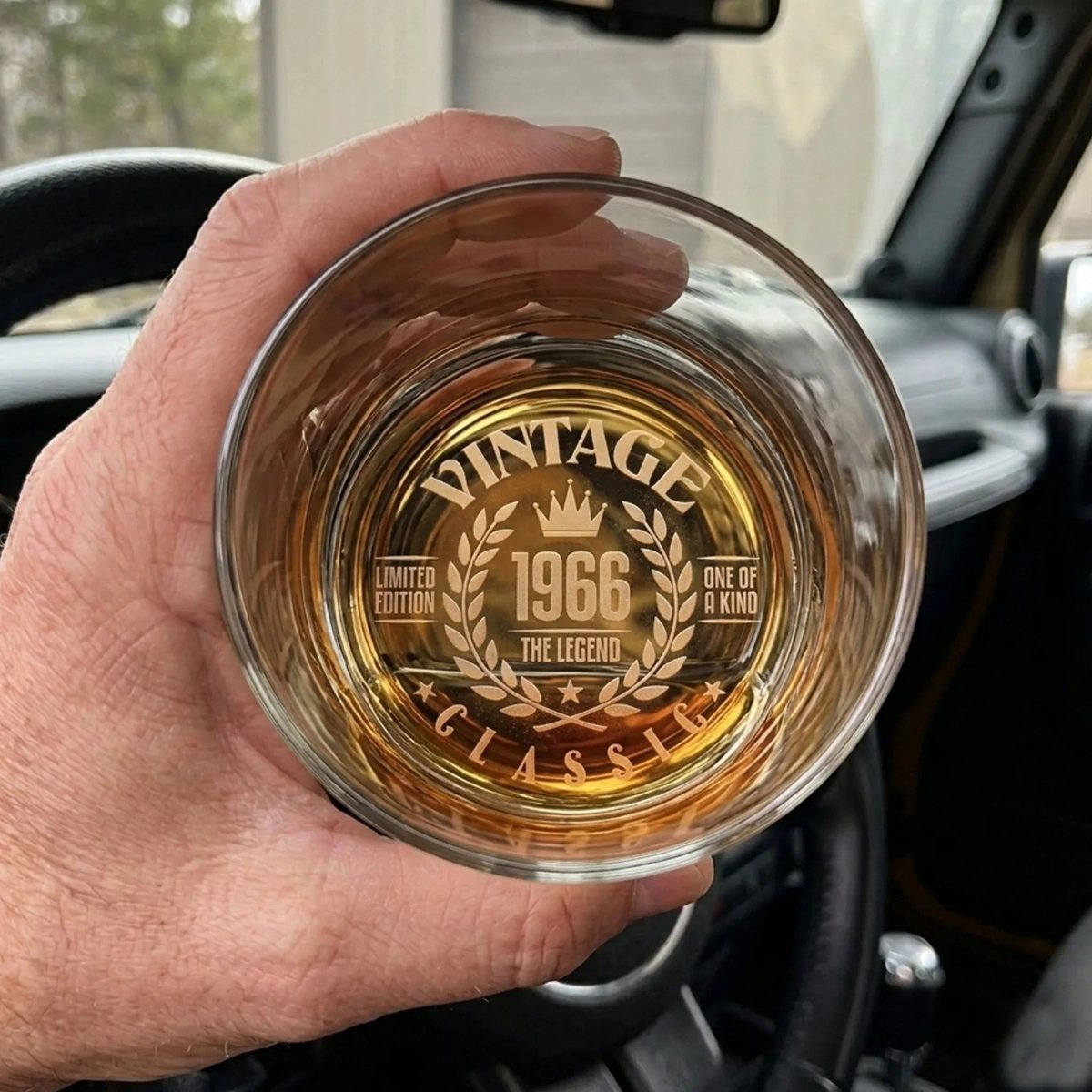 Vintage 1966 Engraved Whiskey Glass - 60th Birthday Whiskey Gift for Men - Sipengrave