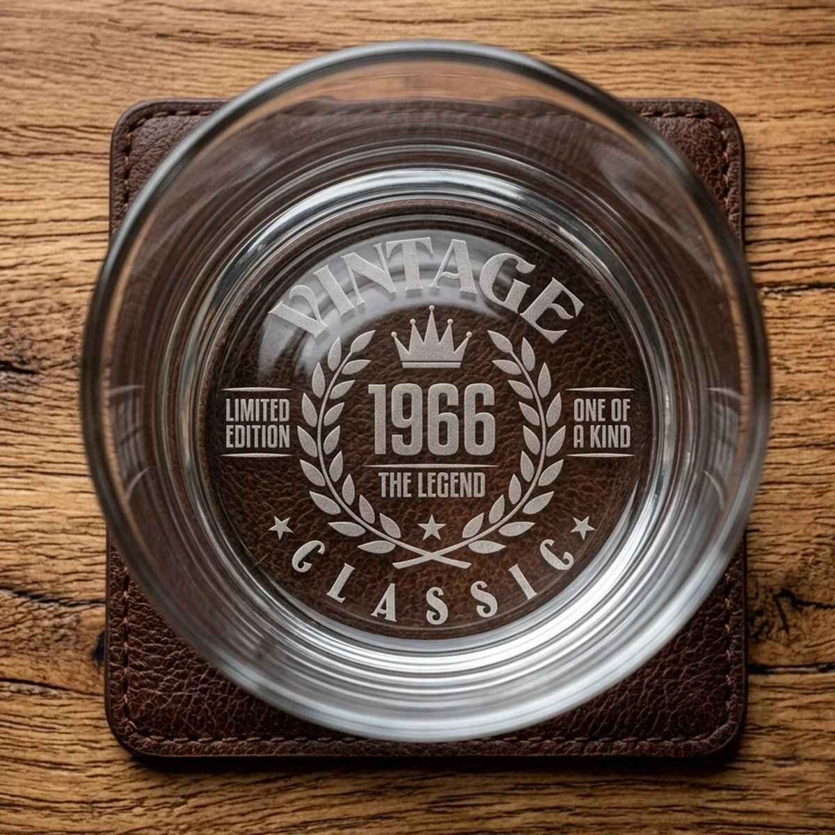 Vintage 1966 Engraved Whiskey Glass - 60th Birthday Whiskey Gift for Men - Sipengrave