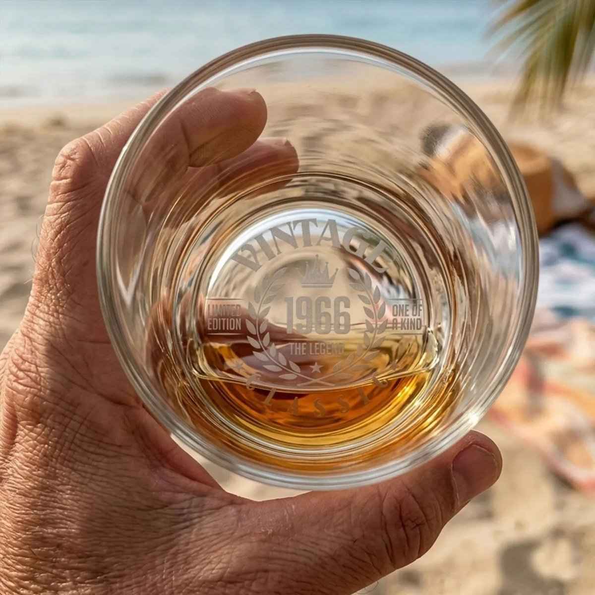 Vintage 1966 Engraved Whiskey Glass - 60th Birthday Whiskey Gift for Men - Sipengrave