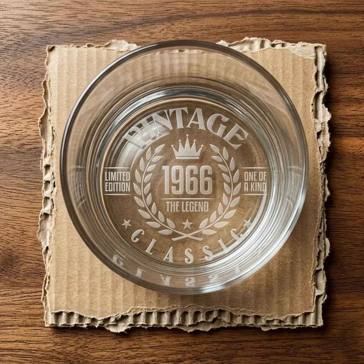 Vintage 1966 Engraved Whiskey Glass - 60th Birthday Whiskey Gift for Men - Sipengrave