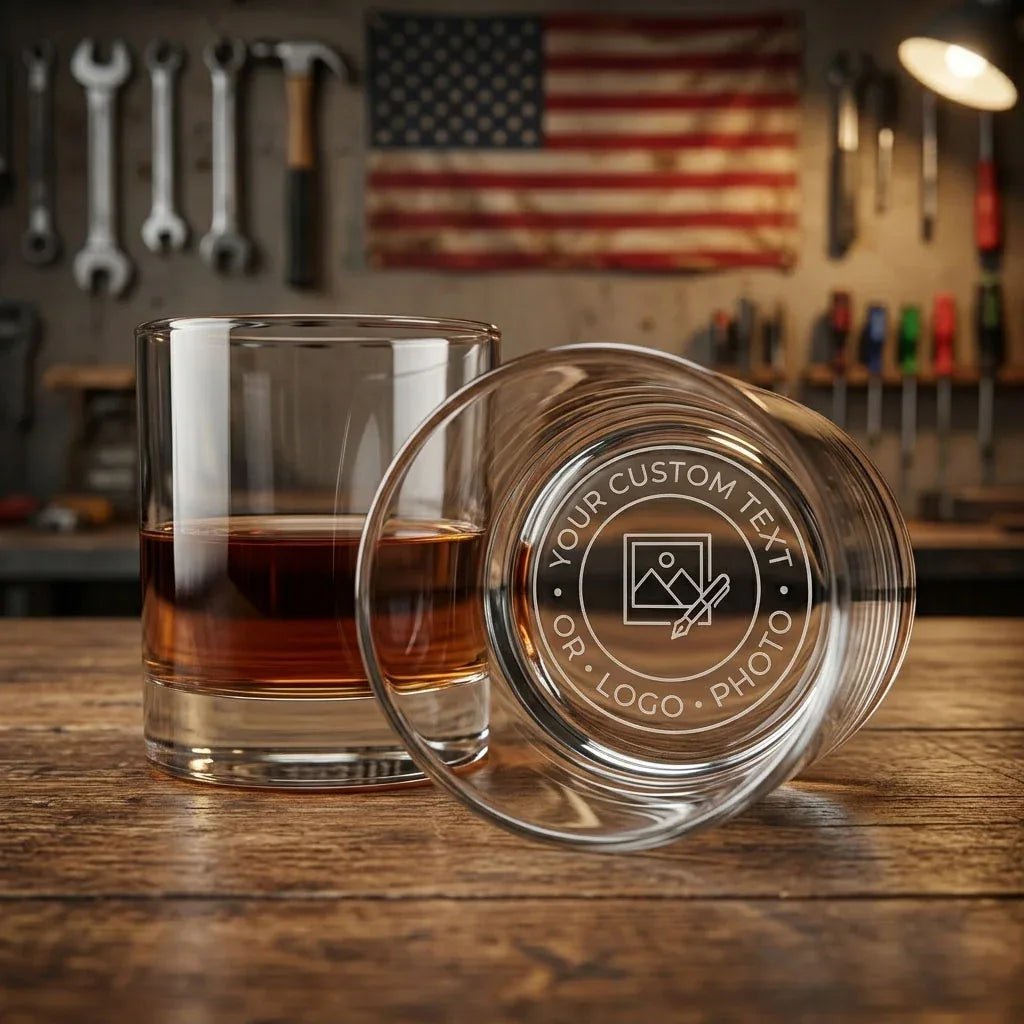 Whiskey Glasses Engraved on Bottom | Engraved Gift for Men | SipEngrave - Sipengrave